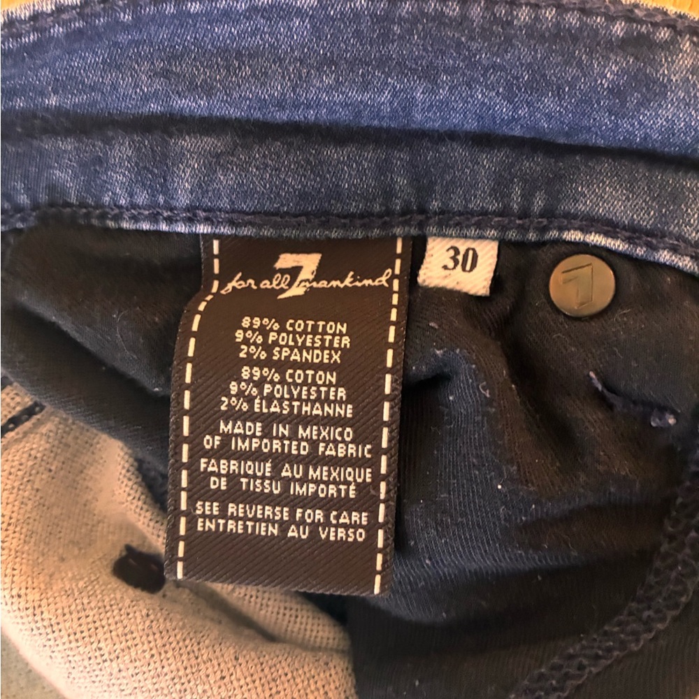 7 For All Mankind Dark Blue Relaxed Jeans - Picture 2 of 4